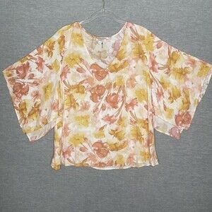 Andree By Unit Blouse‎ Shirt Top Size 1X Plus Boutique Kimono Career Lagenlook